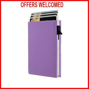 Slim RFID Trifold Wallet - Premium Leather - 11 Card Capacity - Front Pocket